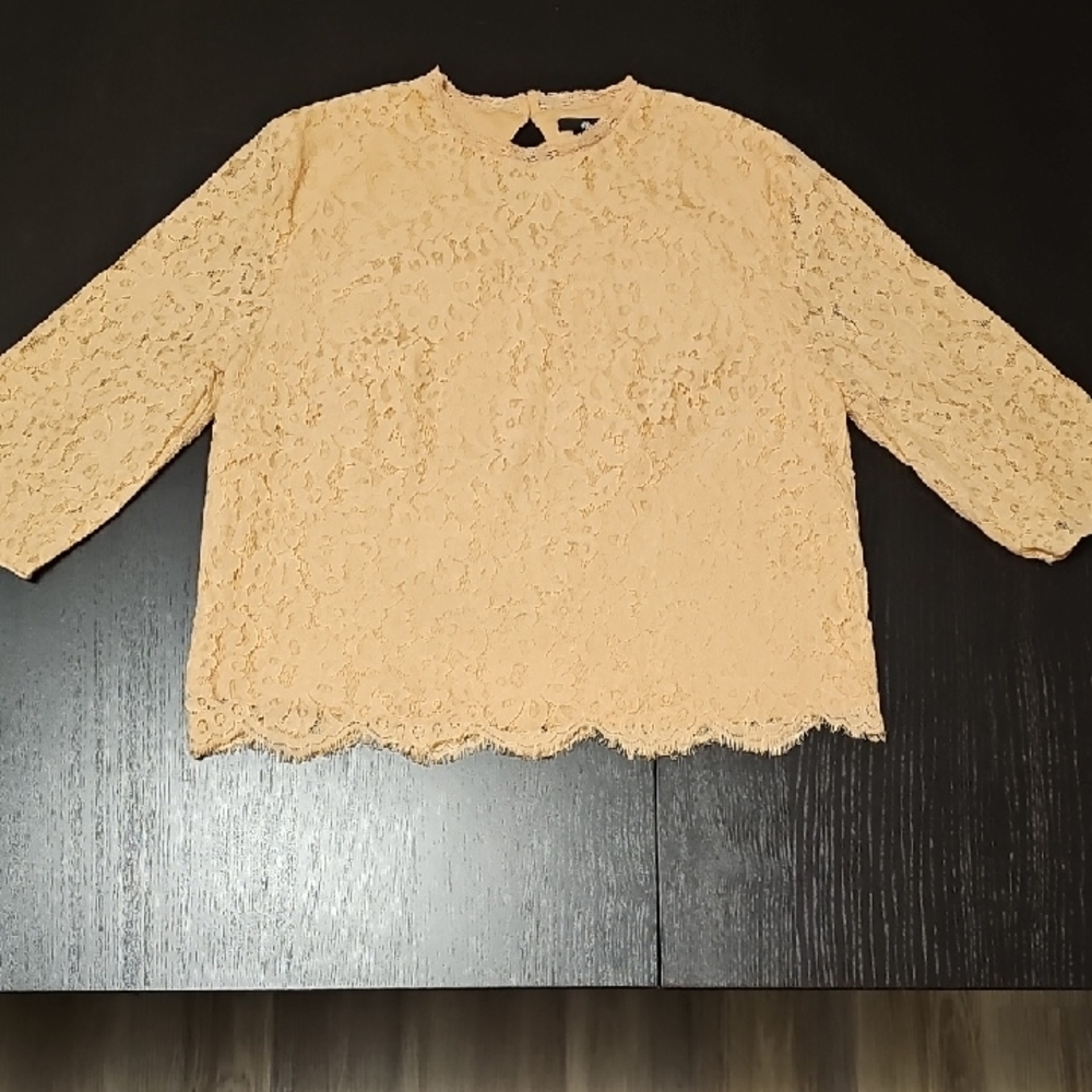 H&M Lace Blouse - Blush/Cream